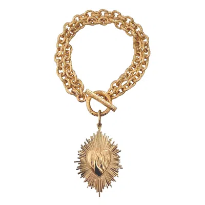 In Cauda Venenum Women's Gold Tejas Bracelet In Purple