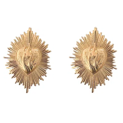 In Cauda Venenum Women's Gold Tejas Earrings