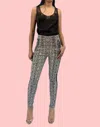 In Earnest Metallic Jacquard Pant In Black And White In Multi