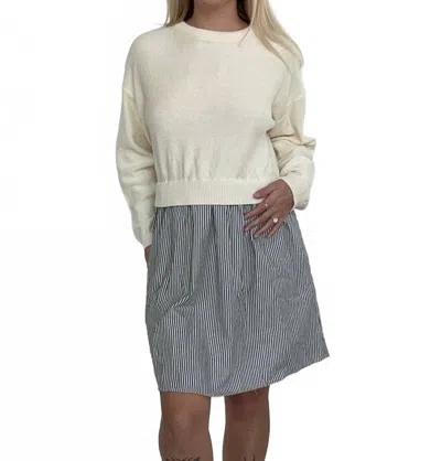 In February Blake Sweater Dress In Olive In Multi