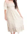 In February Breathable Gauze Smocked Dress In Beige In Beige