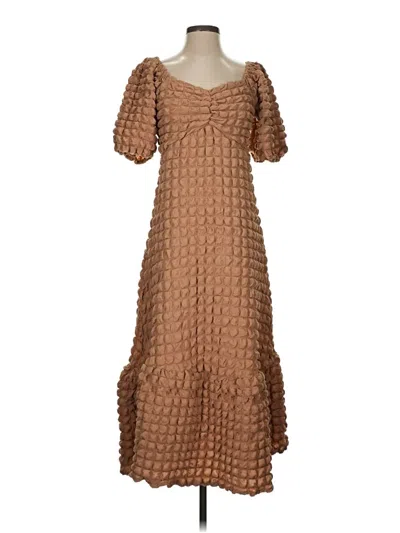 In February Casual Dress In Brown