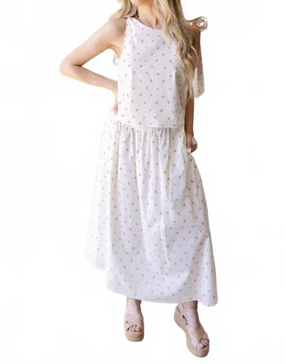 In February Cherry Picked Top And Skirt Set In White Red In Multi