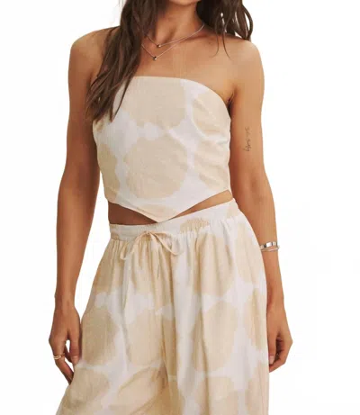 In February Coastal Breeze Scarf Tube Top In Beige In Multi