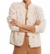 In February Embroidered Fleece Jacket In Cream/camel In Multi