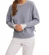 In February Feather Light Touch Two-tone Viscose Sweater In Dusty Blue In Gray