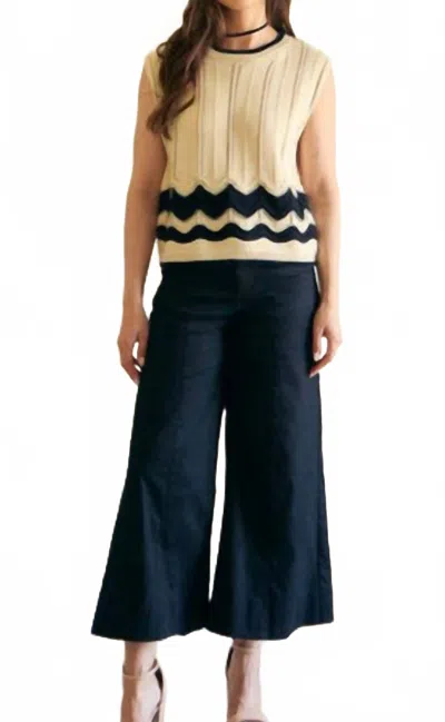 In February Galatians 2:20 Cable Knit Sweater Top In Natural Black In Neutral