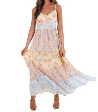 In February Garden Party Floral Maxi Dress In Pastel Multi