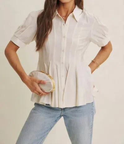 In February Katie Button-down Top In White