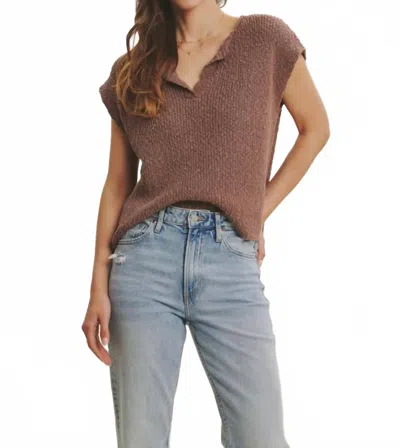 In February Kristina Slub Sweater In Mocha Mousse In Brown