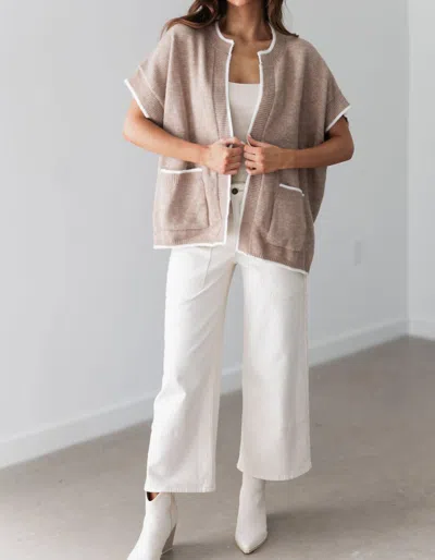 In February Light The Way Poncho Sweater In Beige In White