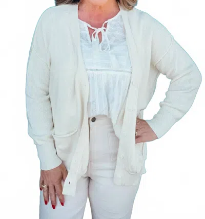 In February Lillian Button-down Cardigan In Cream In White
