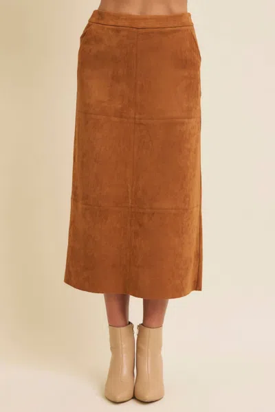 In February Lost In The Night Midi Skirt In Caramel