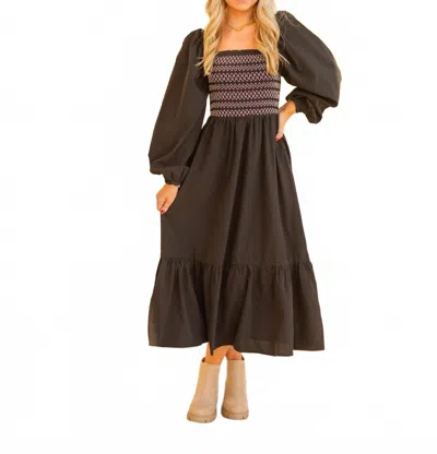 In February Mabry Midi Dress In Black