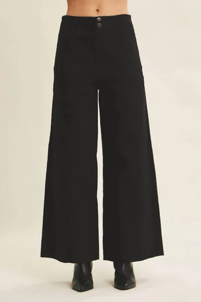 In February Melissa Stretchy Wide Leg Pant In Charcoal In Black