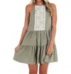 In February Nobody Else Halter Mini Dress In Olive In Green