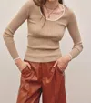 In February Same As Always Scoop Neck Ribbed Sweater In Cappuccino