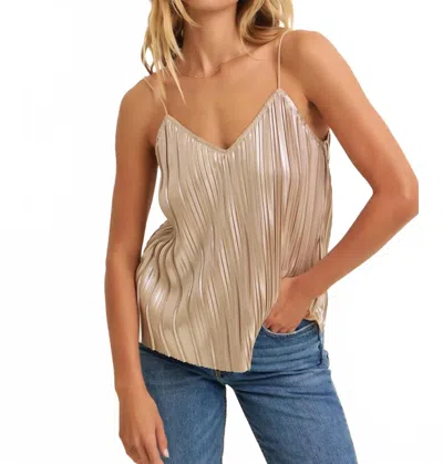 In February Shine Bright Pleated Tank Top In Champagne In Neutral