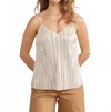 In February Shine Bright Pleated Tank Top In Silver In Multi