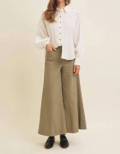 In February Voluminous Sleeves Button Down Shirt In Off White