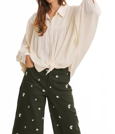 In February Wherever I Go Button Down Shirt In Vanilla In Neutral