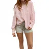 In February Women's Emerson Stripe Shirt In Coral In Pink