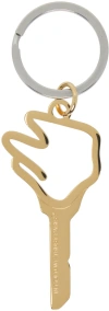 In Gold We Trust Paris Gold & Silver Empty Key Keychain In Gold