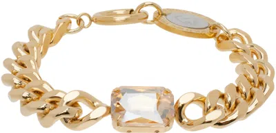 In Gold We Trust Paris Gold Curb Chain Crystal Bracelet