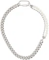 IN GOLD WE TRUST PARIS SILVER & WHITE CURB CHAIN LINK NECKLACE