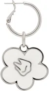 In Gold We Trust Paris Silver & White Flower Pendant Single Earring In Palladium