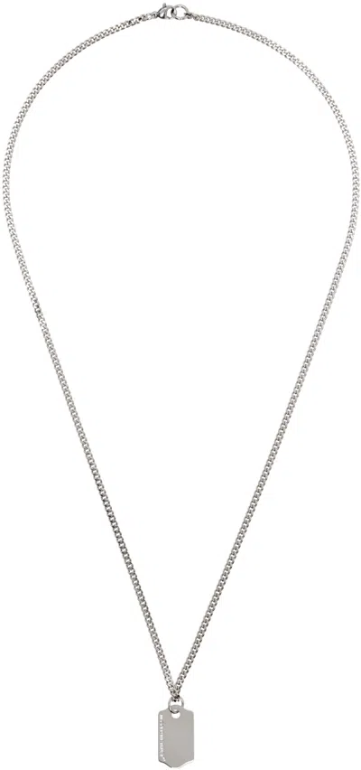 In Gold We Trust Paris Silver Price Tag Necklace In Gray