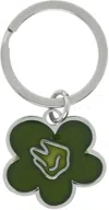 In Gold We Trust Paris Ssense Exclusive Silver & Green Flower Keychain In Green