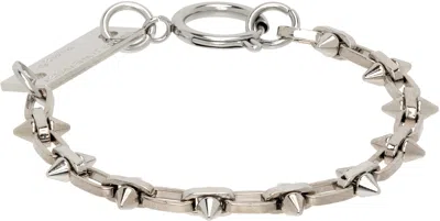 In Gold We Trust Paris Ssense Exclusive Thin Spike Bracelet In Metallic