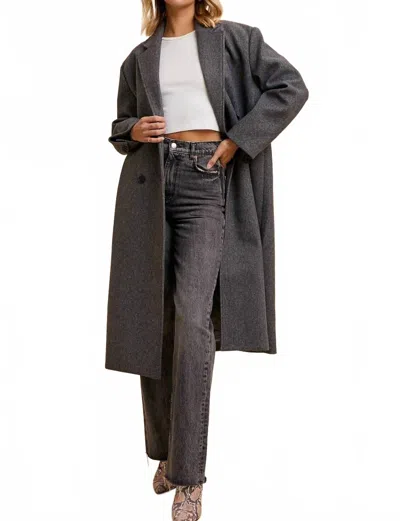 In-loom Carrie Felted Duster Coat In Charcoal In Black