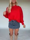 In-loom Cropped Jolly Sweater In Apple Cherry Red In Multi