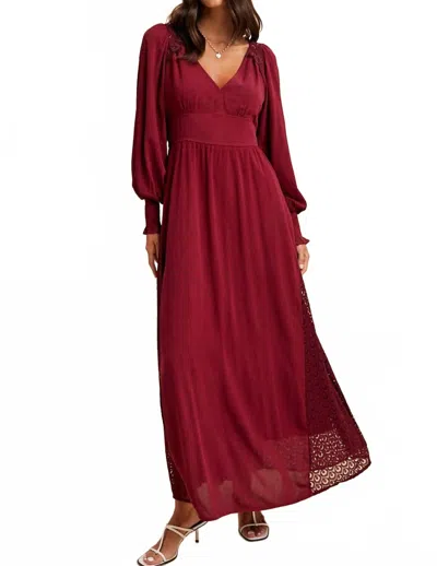 In-loom Midnight Lace Maxi Dress In Bordeaux In Red