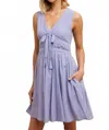 In-loom Rosi Bow Dress In Blue In Purple