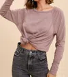 IN-LOOM RUE RAGLAN TOP IN ROSE TAUPE