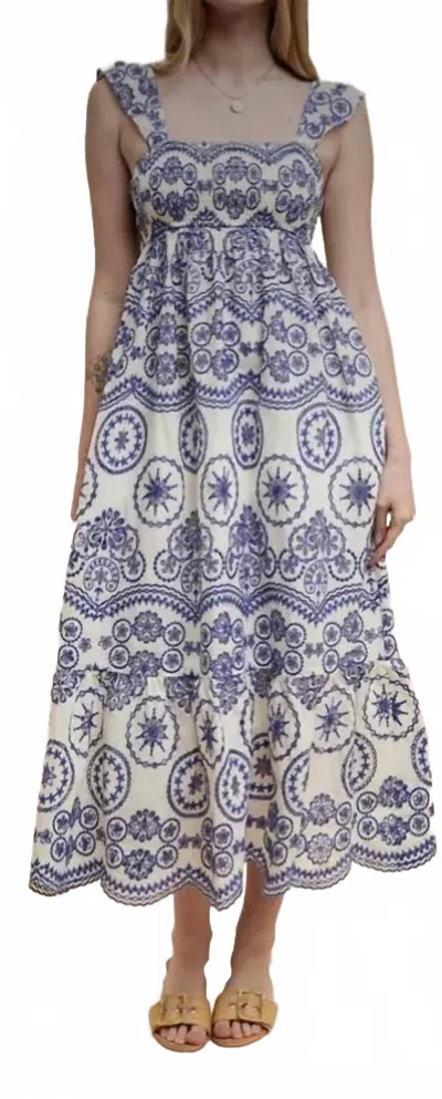 In-loom Santorini In Blue & White In Multi