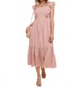 In-loom Striped Midi Dress In Rust In Multi