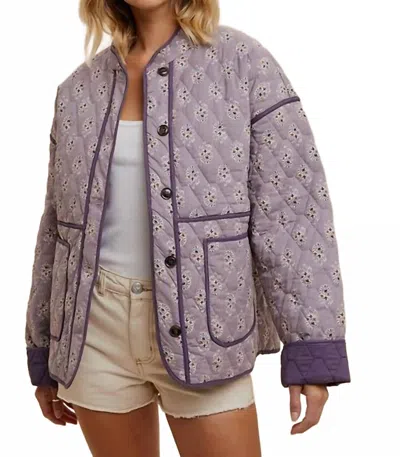 In-loom The Charlotte Floral Quilted Jacket In Violet In Purple