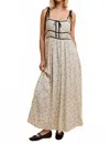 In-loom Vivian Contrast Trim Maxi Dress In Floral In Neutral