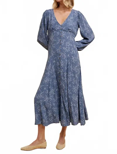 In-loom Willow Button Maxi Dress In Midnight In Blue