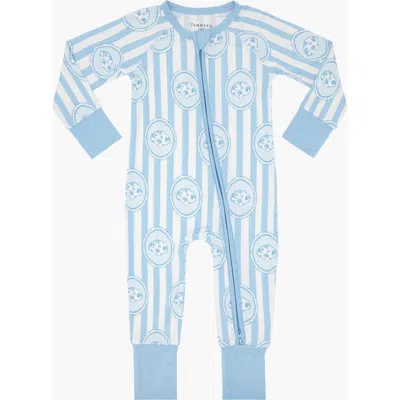 In My Jammers Babies'  Floral Seashell Romper In Blue