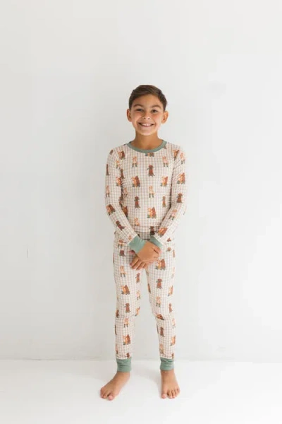 In My Jammers Pup Friends Two Piece Pajama Set In Green