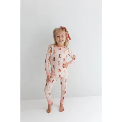 In My Jammers Kids'  Pup Friends Two Piece Sleepwear Set In Pink