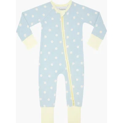 In My Jammers Babies'  Sea Blue Polka Dot Zipper Romper