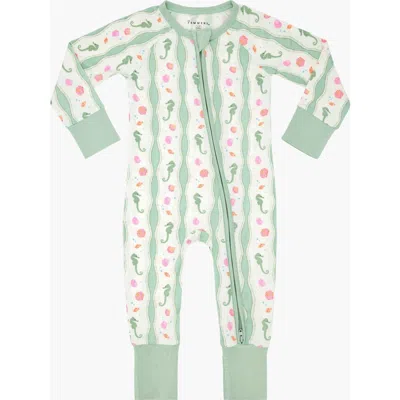 In My Jammers Babies'  Shoreline Dreams Zipper Romper In Animal Print