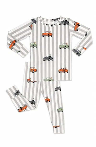 In My Jammers Babies'  Spooky Little Riders Two Piece Pajama Set In Grey/white