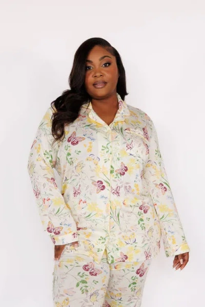 In My Sundays Long Sleeve & Cropped Pant Pajama Set In Multi